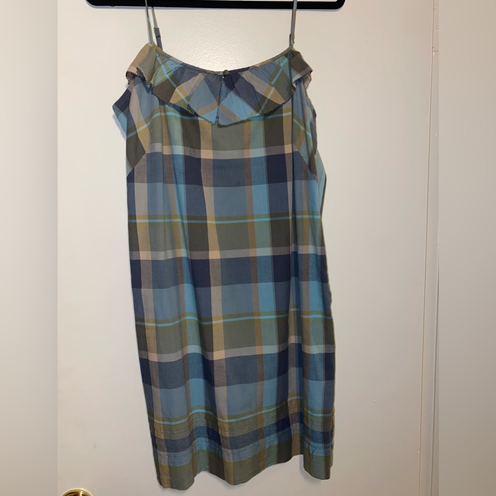 LOFT plaid green and blue dress